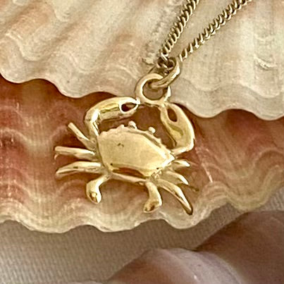 Solid Gold Little Crab Pendant by Joy Everley