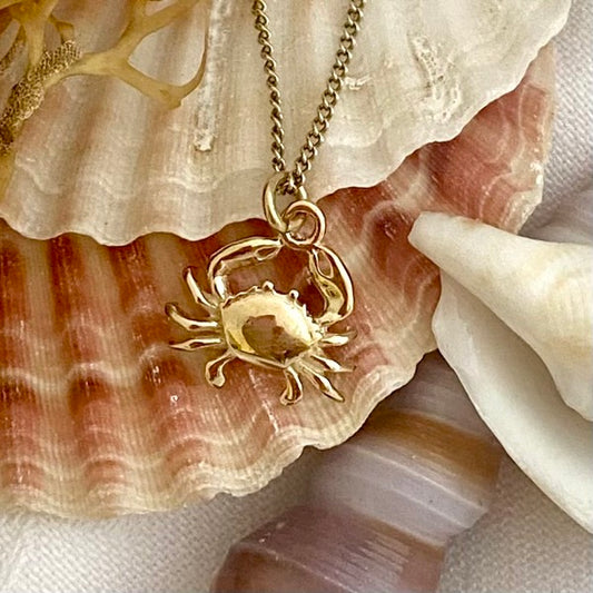 Solid Gold Little Crab Pendant by Joy Everley