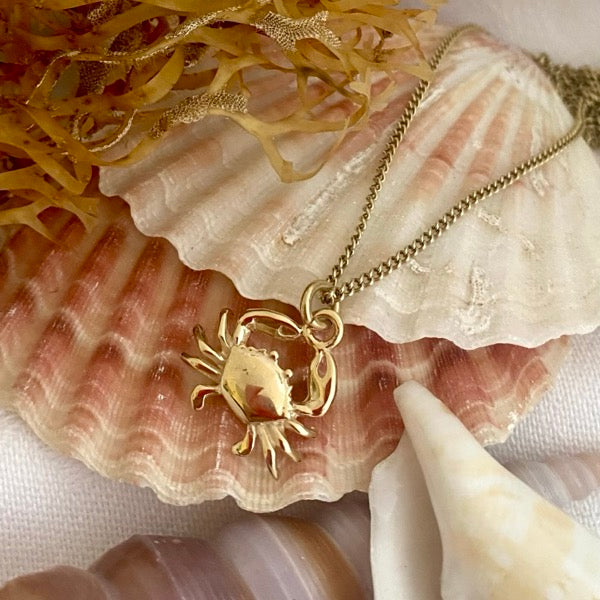 Solid Gold Little Crab Pendant by Joy Everley