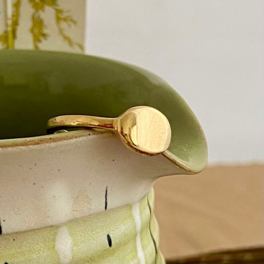 Solid Gold Pebble Signet Ring by Joy Everley