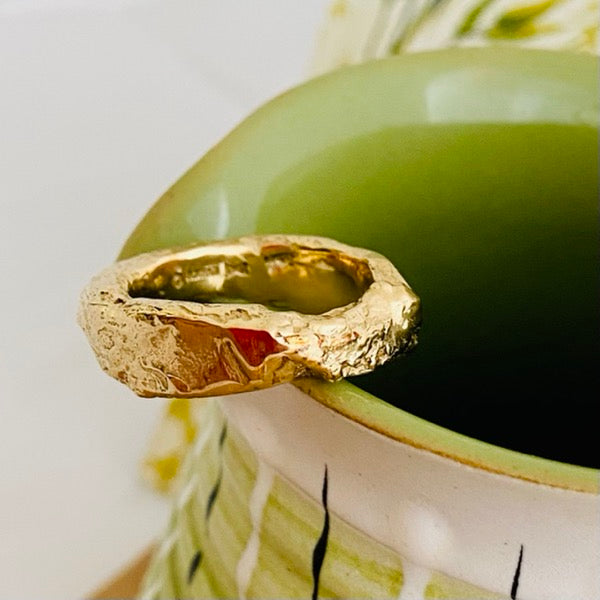 thumbnail image 2 of 24k Solid Pure 999.9 Gold Handcraft Unisex Band Rings/ Wedding Ring 7.5 Grams 2 of 13