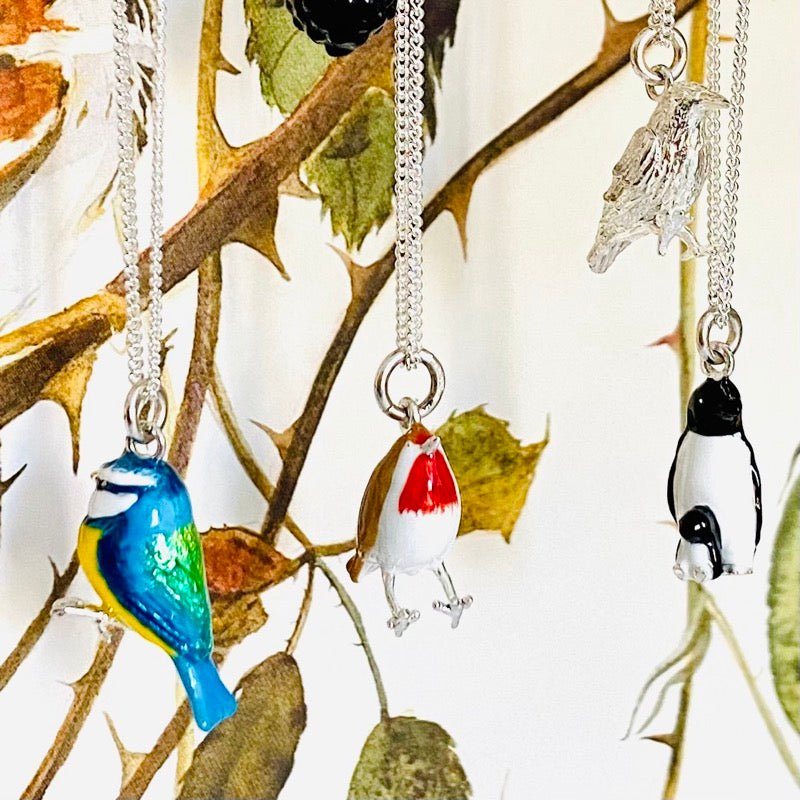 Blue Tit Silver pendant by Joy Everley