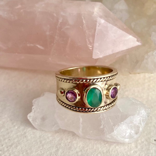 Solid Gold Etruscan Style Ring by Joy Everley