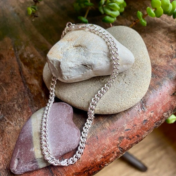 Solid Silver Curb Bracelet by Joy Everley