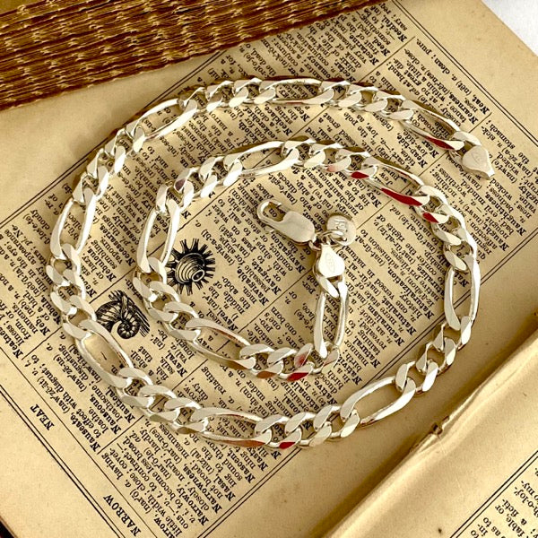 Silver Very Heavy Figaro Chain by Joy Everley