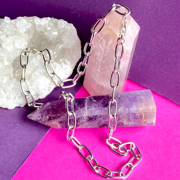 Silver Heavy Long Link Chain by Joy Everley