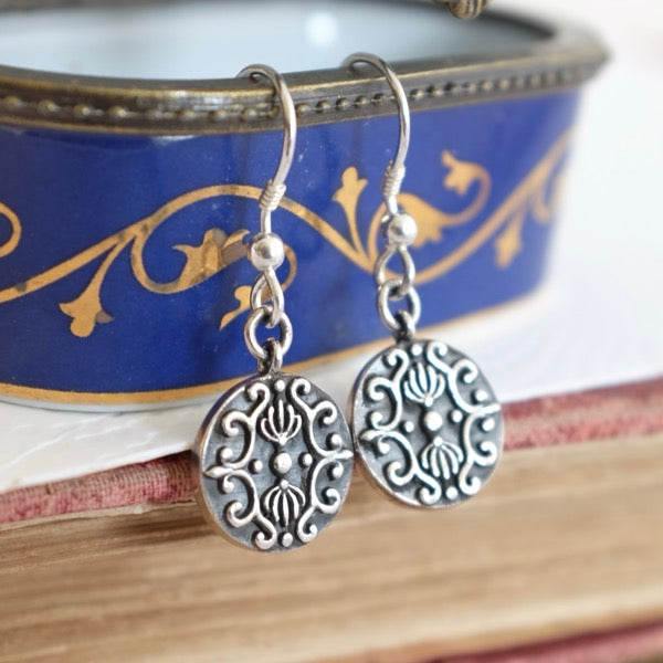 Silver Dark Baroque Disc by Joy Everley