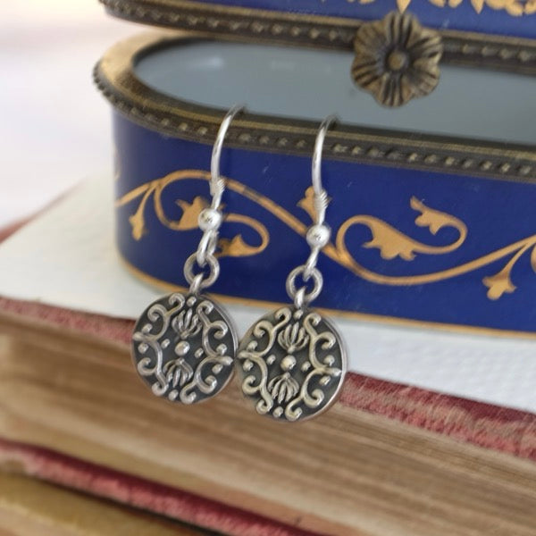 Silver Dark Baroque Disc by Joy Everley