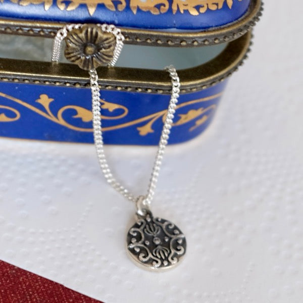 Silver Dark Baroque Disc by Joy Everley