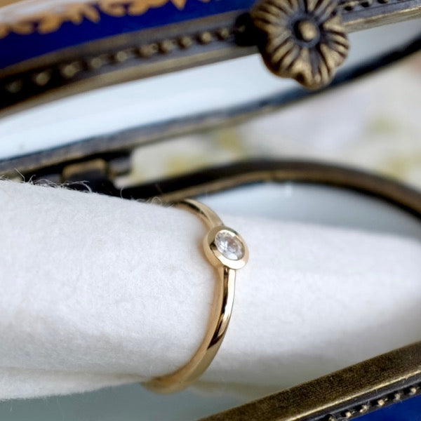 Solid Gold Simple Circle Diamond Ring by Joy Everley