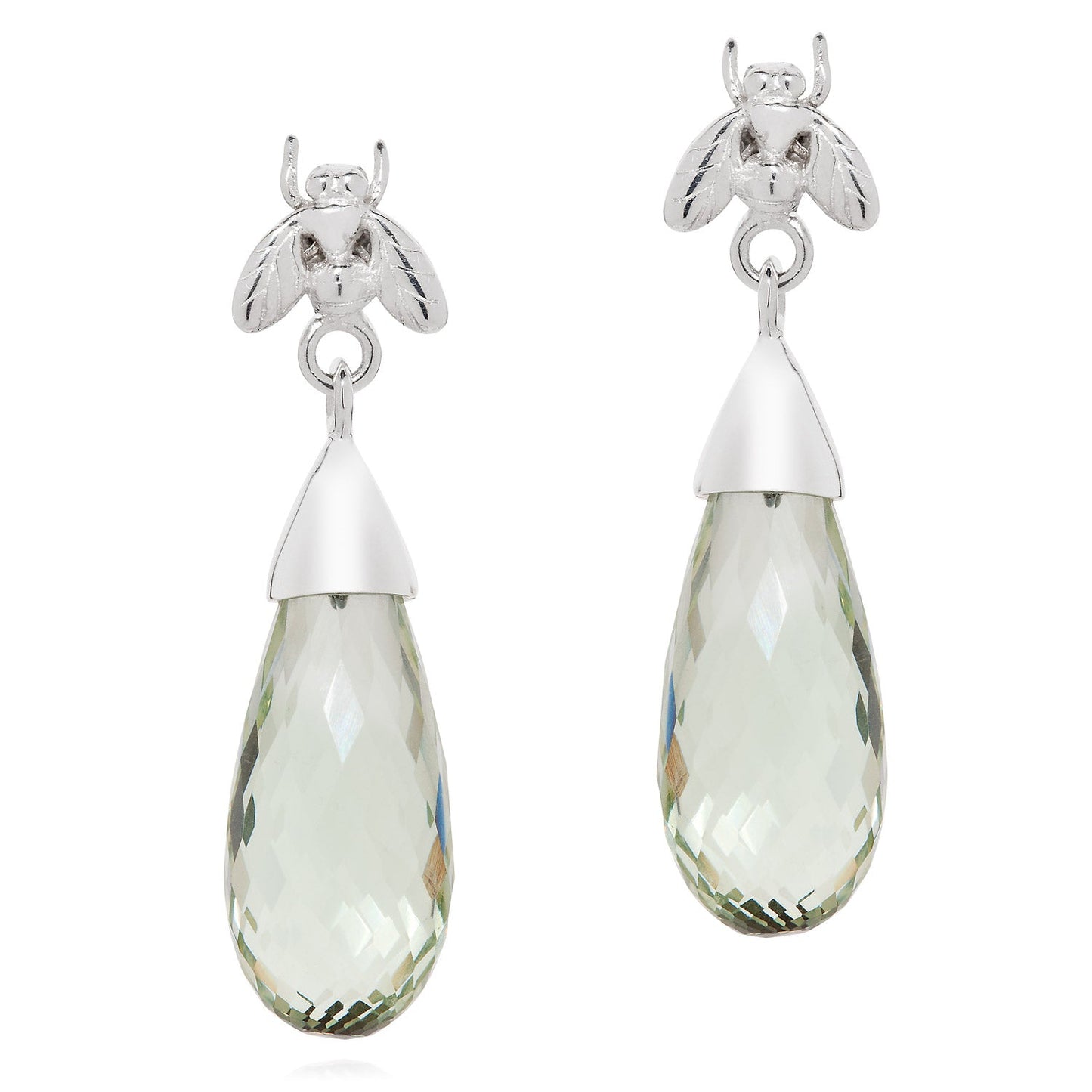 Green Quartz Briolette Little Fly Earrings by Yasmin Everley