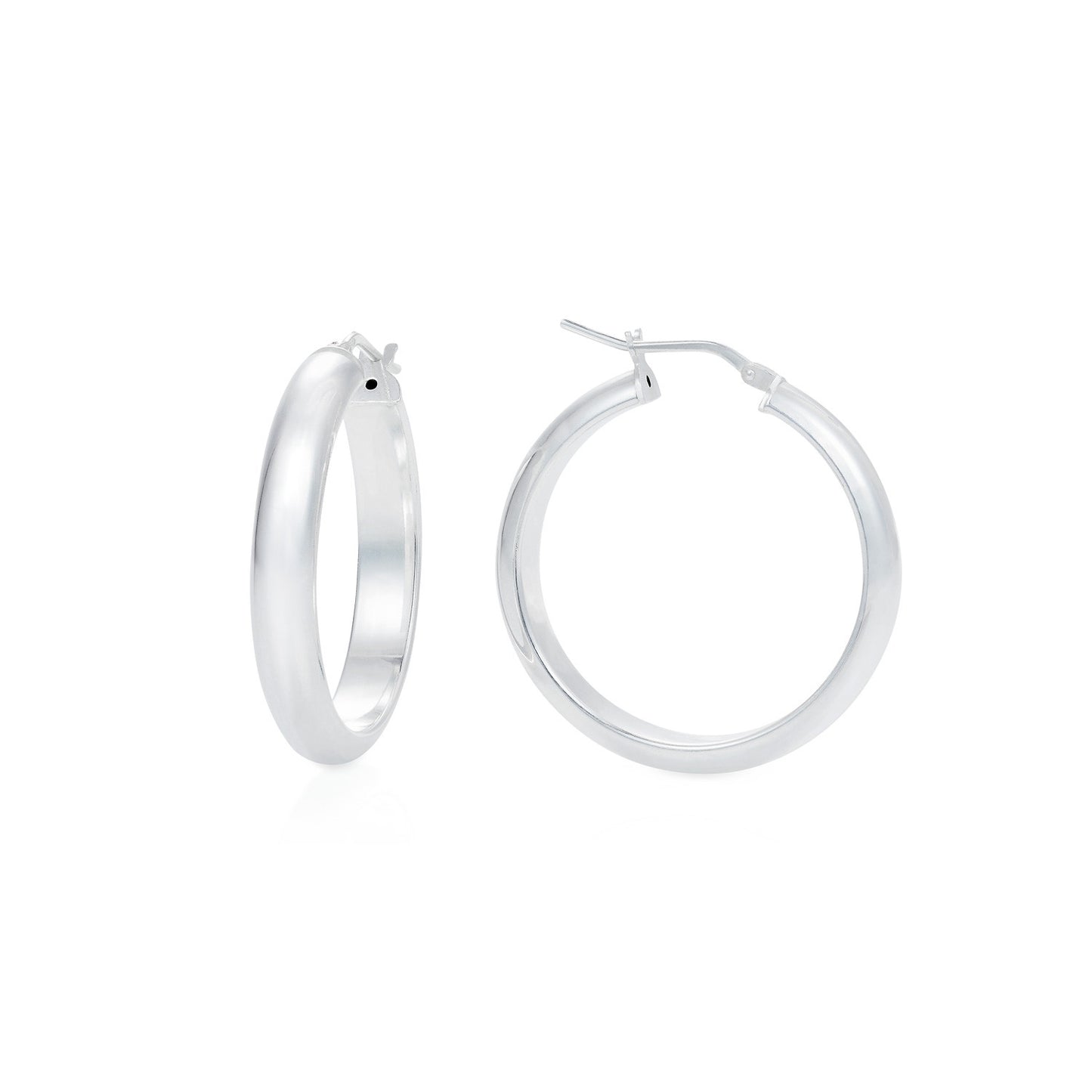 Silver d-section hoops