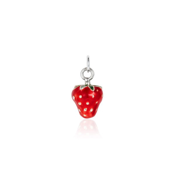 Small Enamel Strawberry Charm - Joy Everley Fine Jewellers, London