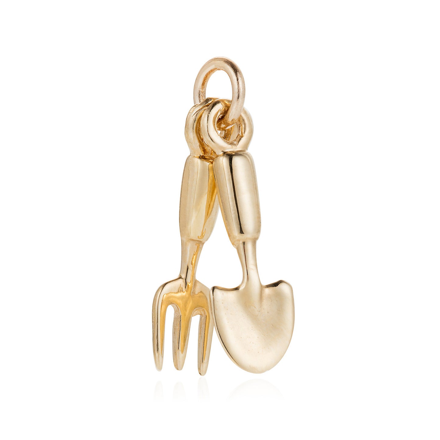 Gold Fork & Trowel Charm - Joy Everley Fine Jewellers, London