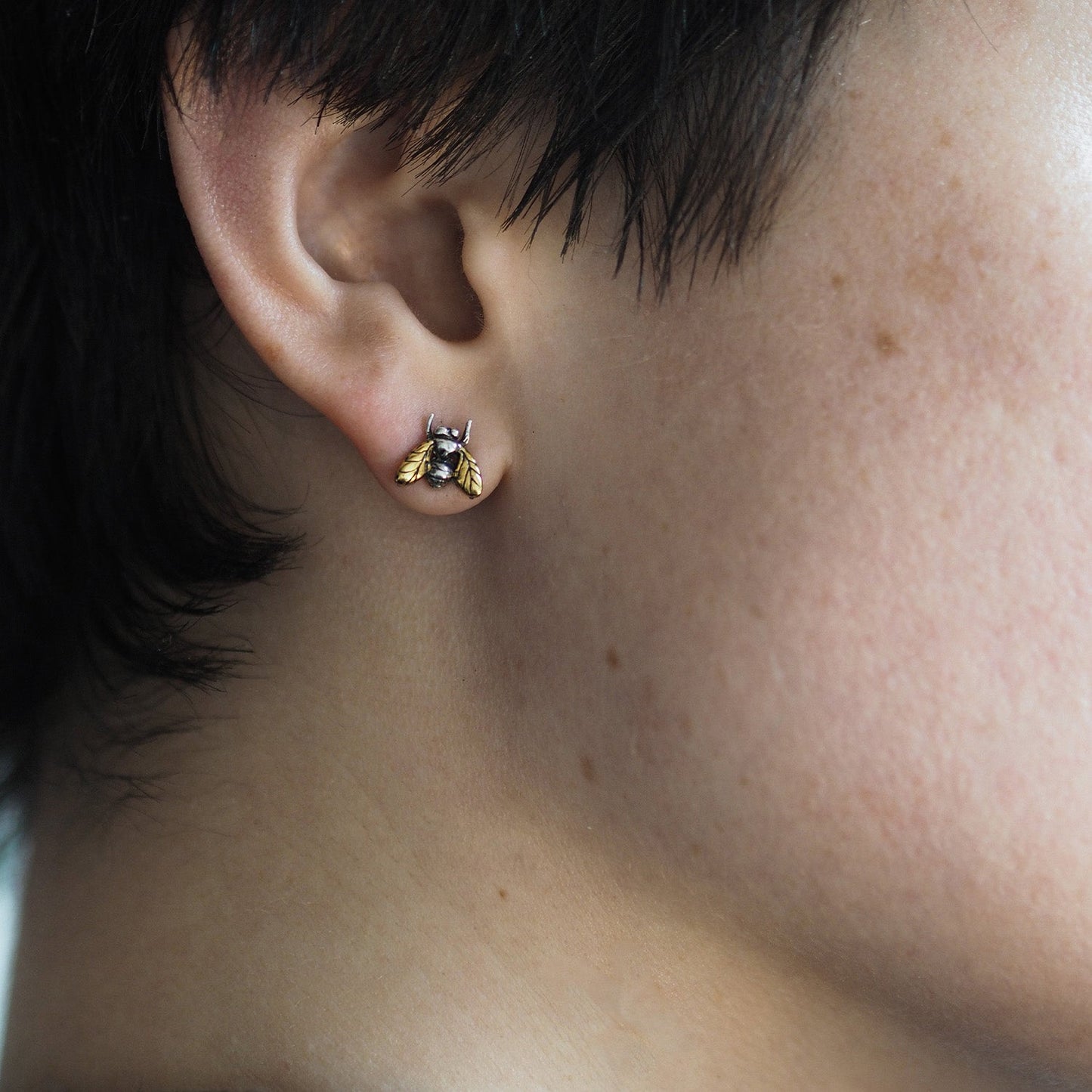Gilded Little Fly Stud Earrings by Yasmin Everley
