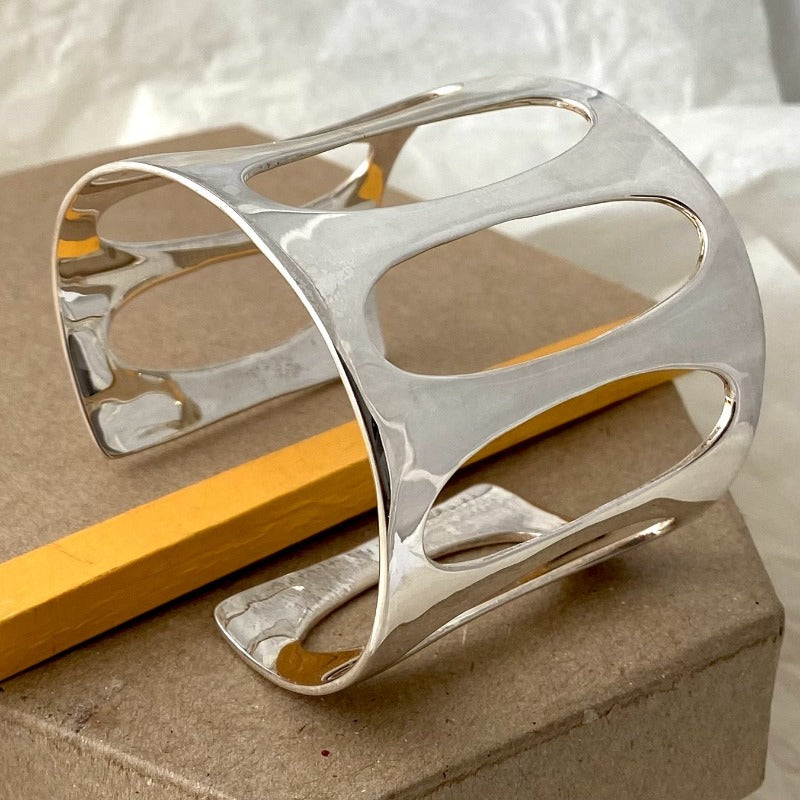 Sculptural Silver Cuff by Joy Everley
