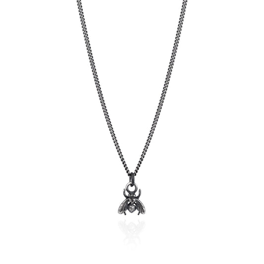 Dark Silver Little Fly Necklace