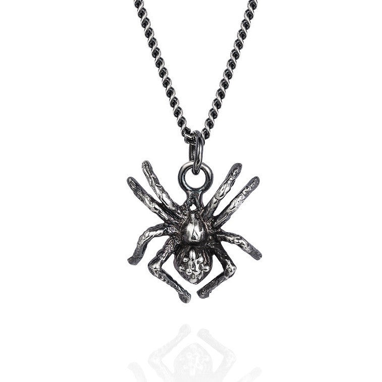 Dark Silver Little Spider Necklace