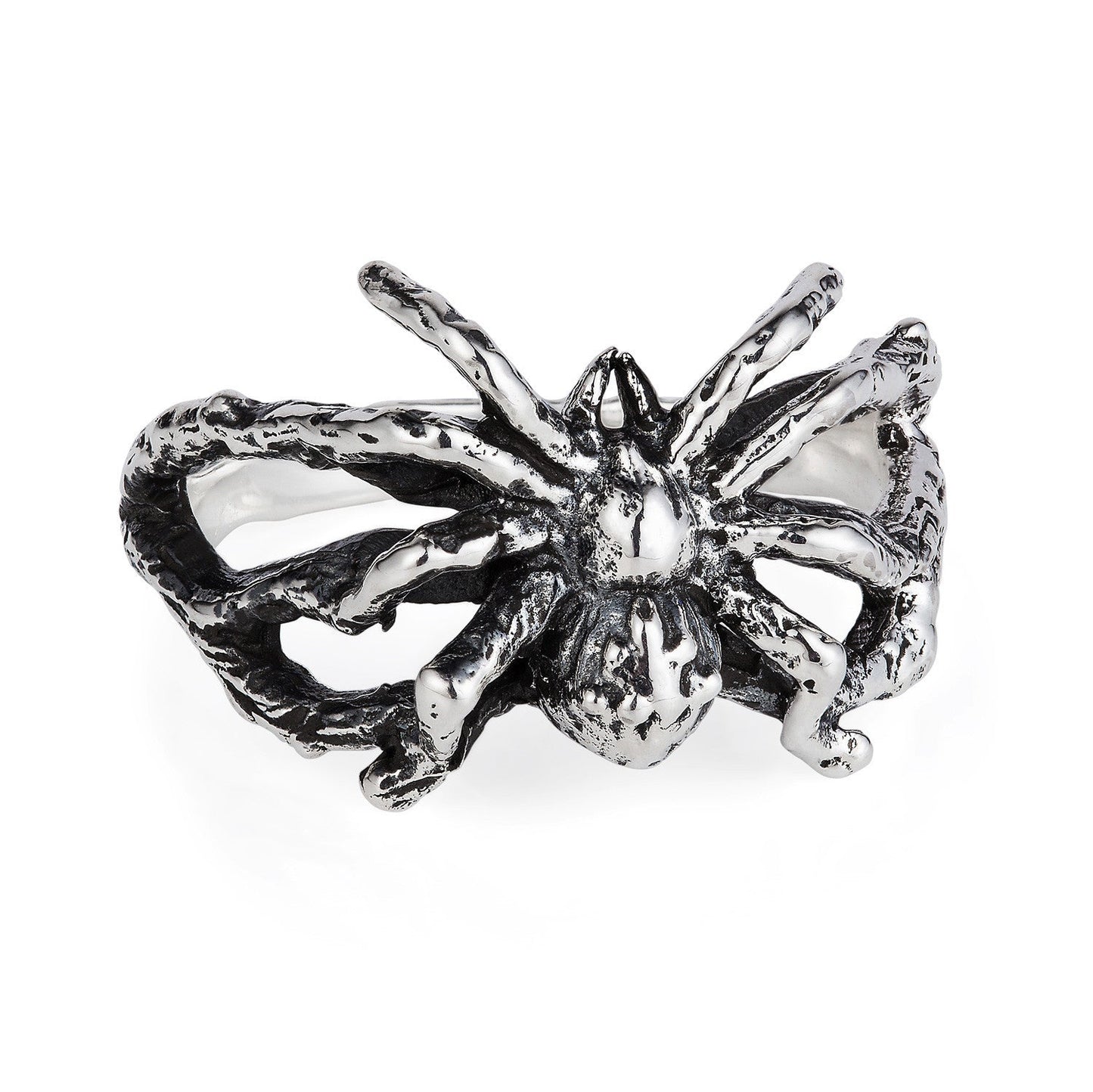 Dark Silver Little Spider Ring