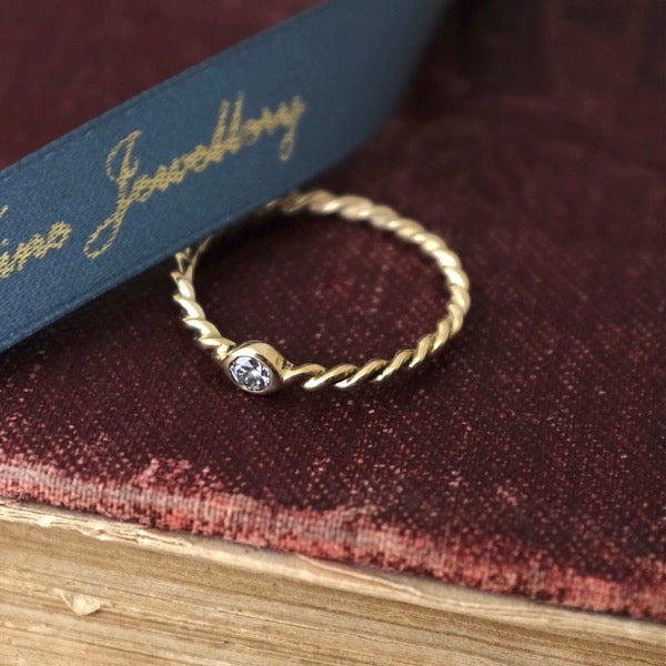 Diamond Gold Twist Ring by Joy Everley