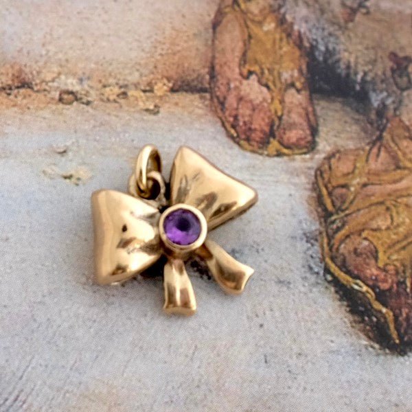 Solid Gold Amethyst Bow by Joy Everley