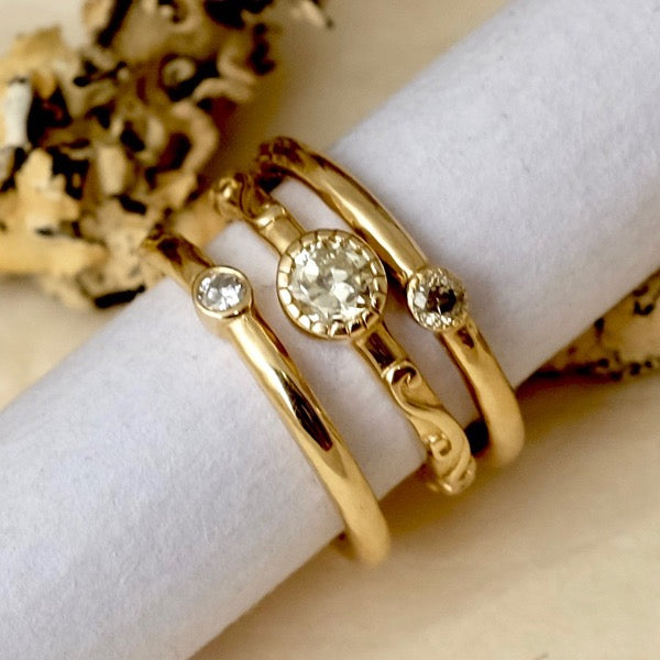 Solid Gold Diamond Birch Band by Joy Everley