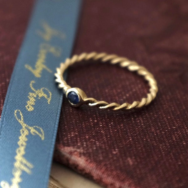 Sapphire Gold Twist Ring by Joy Everley