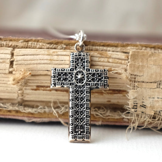 Silver Baroque Cross by Joy Everley
