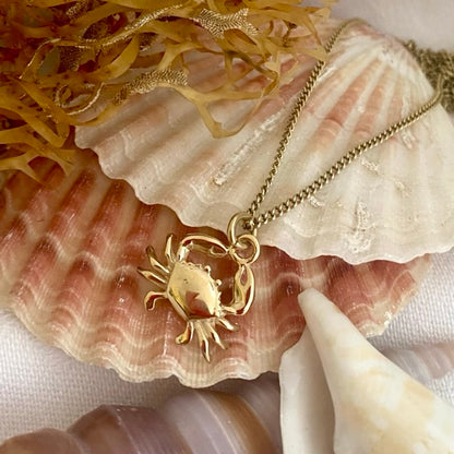 Solid Gold Little Crab Pendant by Joy Everley