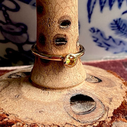 Solid Gold Stone Set Stacking Ring by Joy Everley