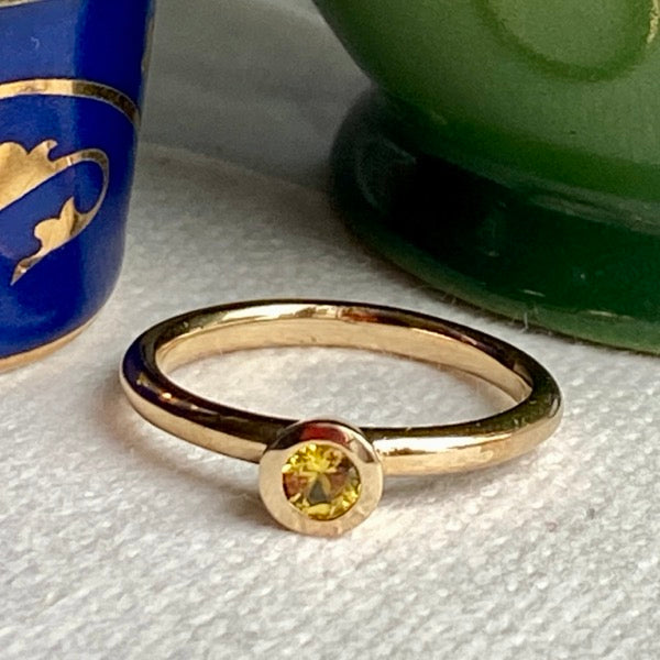 Solid Gold Stone Set Stacking Ring by Joy Everley