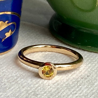 Solid Gold Stone Set Stacking Ring by Joy Everley
