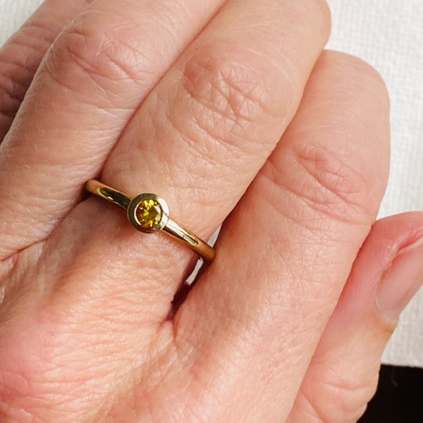 Solid Gold Stone Set Stacking Ring by Joy Everley