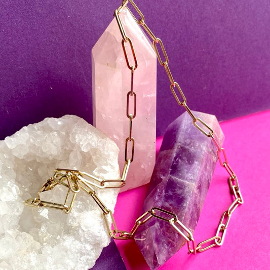 Solid Gold Heayy Open Geometric Chain by Joy Everley