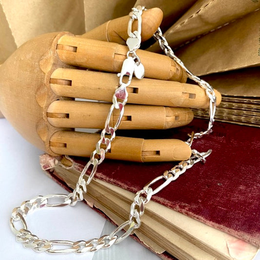 Silver Very Heavy Figaro Chain by Joy Everley