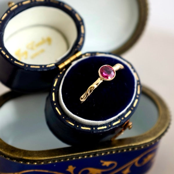 Solid Gold Ruby Baroque Ring by Joy Everley
