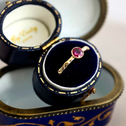 Solid Gold Ruby Baroque Ring by Joy Everley
