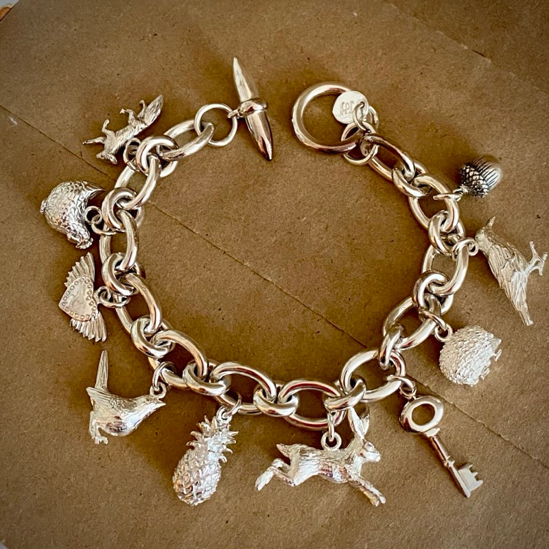 The Full Silver Charm Bracelet by Joy Everley