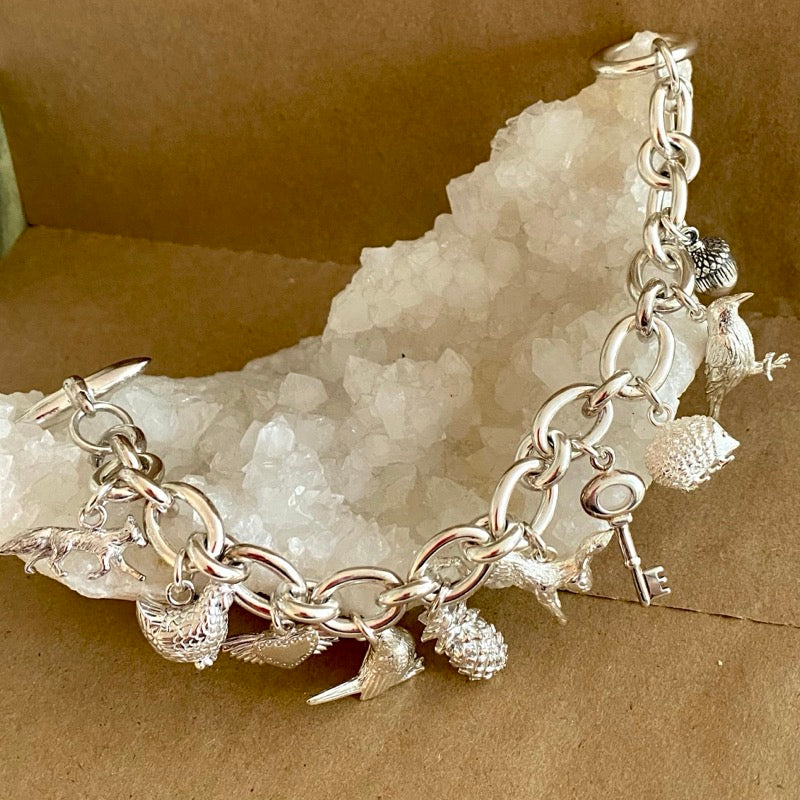 The Full Silver Charm Bracelet by Joy Everley