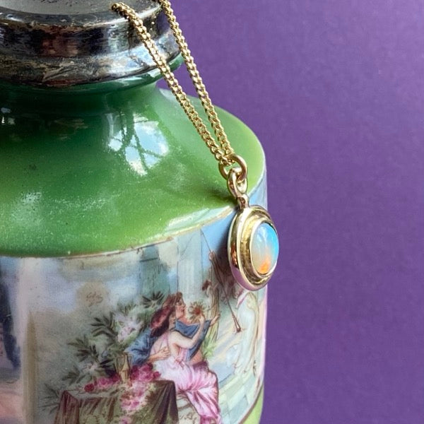 Solid Gold Opal Necklace by Joy Everley