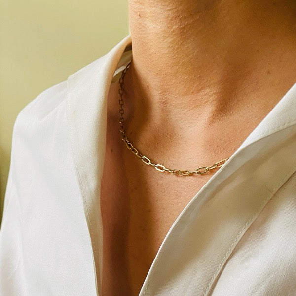 Solid Gold Heayy Open Geometric Chain by Joy Everley