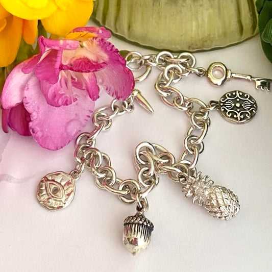 Solid Silver 5 Charm Bracelet by Joy Everley