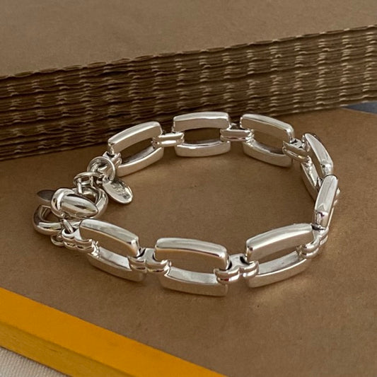 Solid Silver Chunky TV Bracelet by Joy Everley