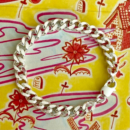 Silver Chunky Curb Bracelet by Joy Everley