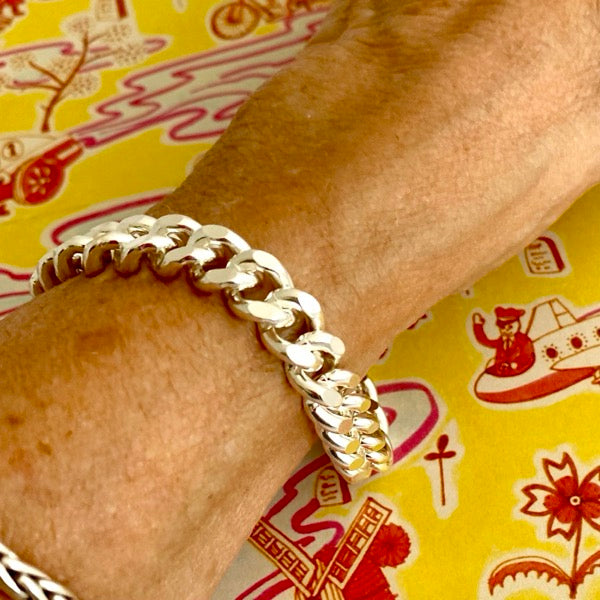 Silver Chunky Curb Bracelet by Joy Everley