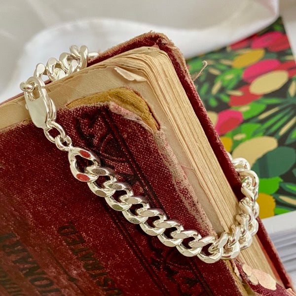 Silver Chunky Curb Bracelet by Joy Everley