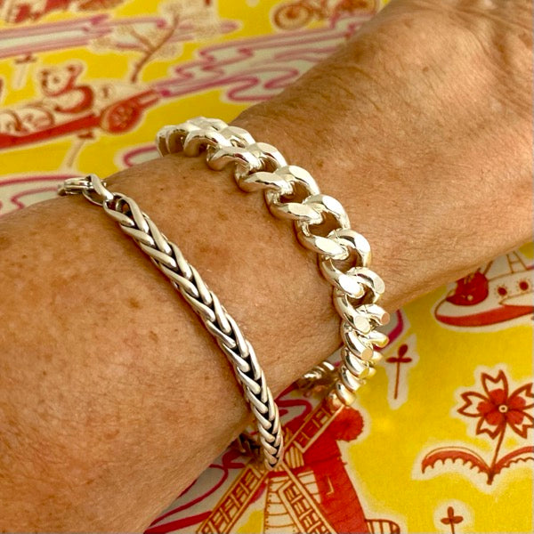 Silver Chunky Curb Bracelet by Joy Everley