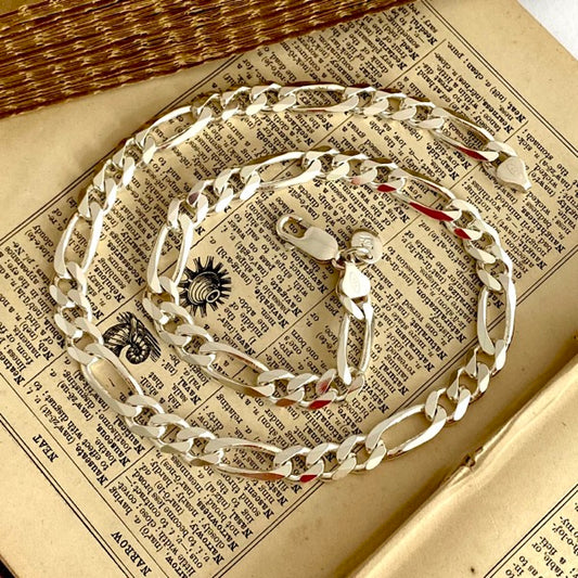 Silver Very Heavy Figaro Chain by Joy Everley