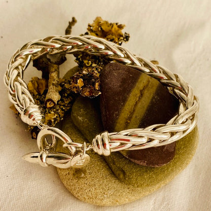 Silver Chunky Woven Bracelet by Joy Everley