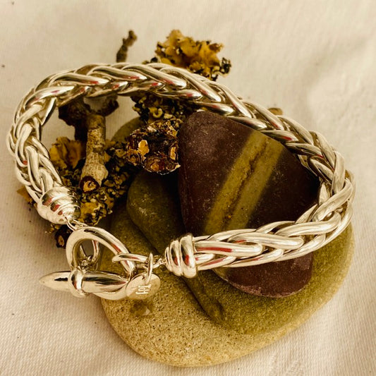 Silver Chunky Woven Bracelet by Joy Everley